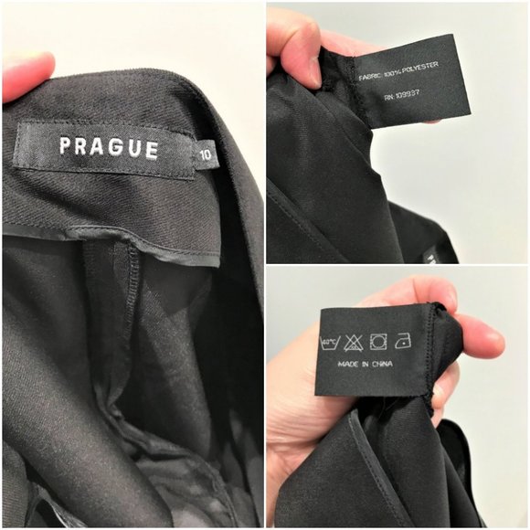 Prague Women Black Dress Pants Side Zipper Closure Side Split Size 10 - Picture 5 of 6